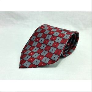 Ziggurat Mulberry Neckwear Silk Checkered Necktie